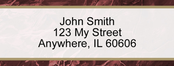 Burgundy Marble Narrow Address Labels