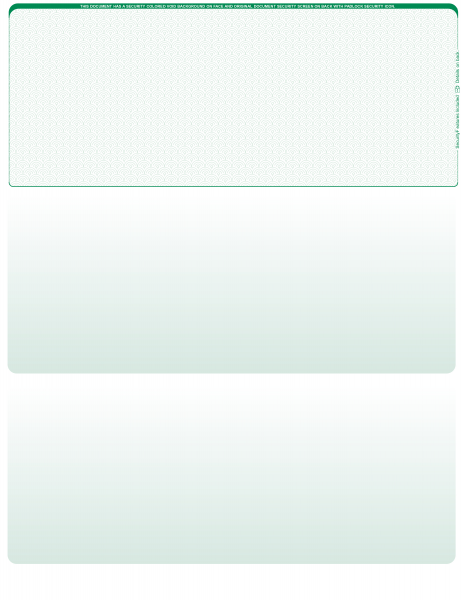 Green Safety Blank Top Laser Checks