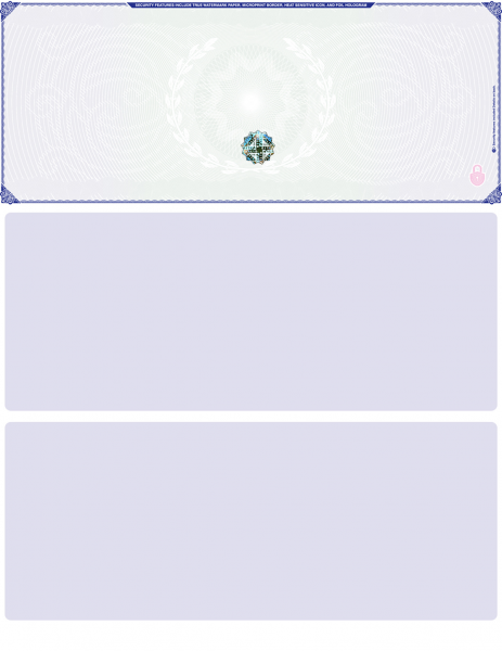 Blue Green Blank Hologram Premium Security Top Laser Checks