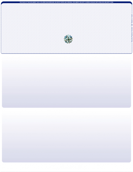 Blue Safety Blank Value Hologram Top Laser Checks