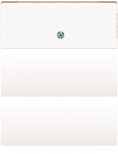 Tan Safety Value Hologram Blank Top Laser Checks