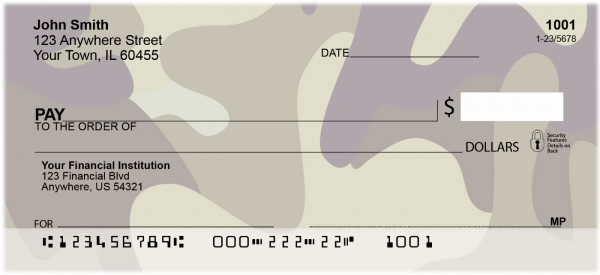 Camouflage Browns and Golds Personal Checks