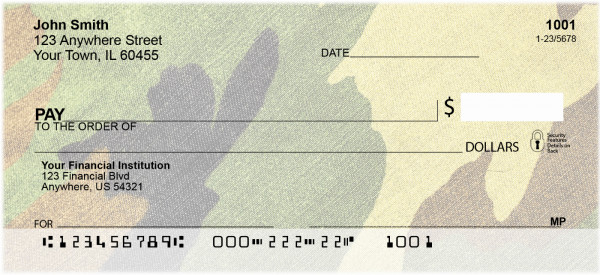 Camouflage - Bright Green Camo Personal Checks