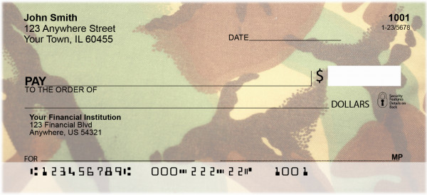 Camouflage - Bright Greens Personal Checks