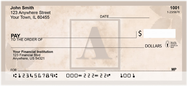 Simplistic Monogram 'A' Personal Checks