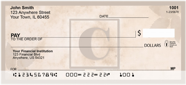 Simplistic Monogram 'C' Personal Checks