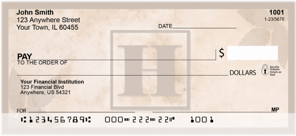 Simplistic Monogram 'H' Personal Checks