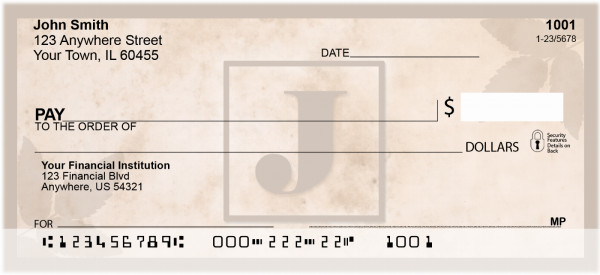Simplistic Monogram 'J' Personal Checks