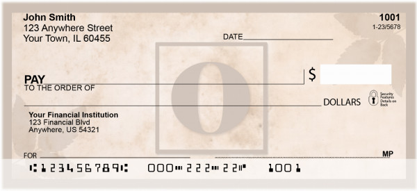 Simplistic Monogram 'O' Personal Checks