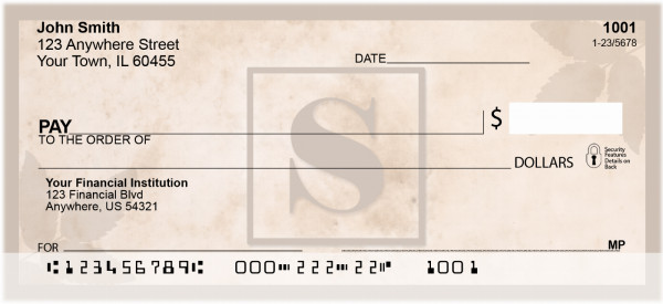 Simplistic Monogram 'S' Personal Checks