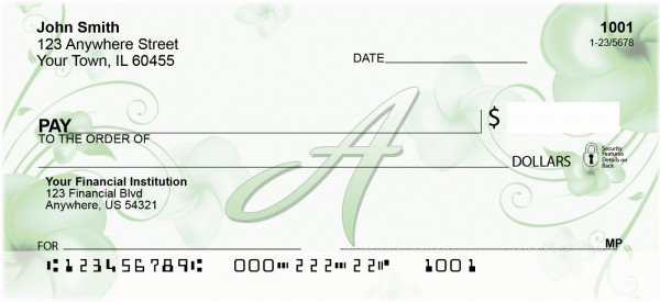 Floral Monogram A Personal Checks