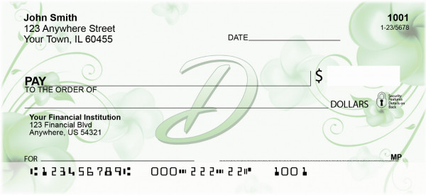 Floral Monogram D Personal Checks