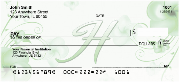 Floral Monogram H Personal Checks