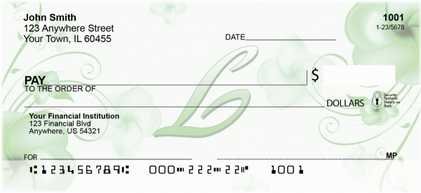 Floral Monogram L Personal Checks
