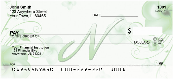 Floral Monogram N Personal Checks