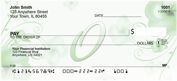 Floral Monogram O Personal Checks