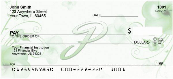 Floral Monogram P Personal Checks