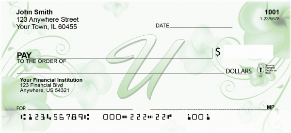 Floral Monogram U Personal Checks