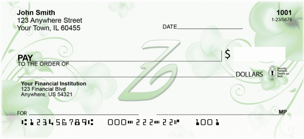 Floral Monogram Z Personal Checks