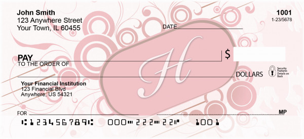 Stylish Monogram 'H' Personal Checks