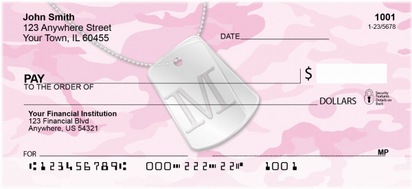 Dog Tag Monogram M Personal Checks