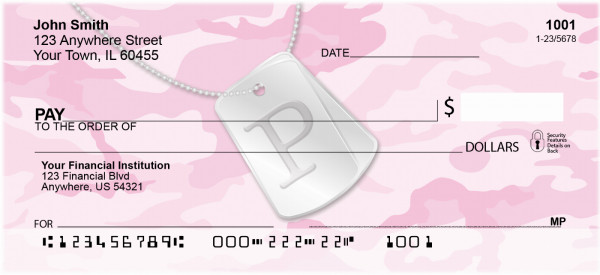 Dog Tag Monogram P Personal Checks