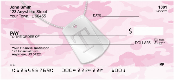 Dog Tag Monogram T Personal Checks