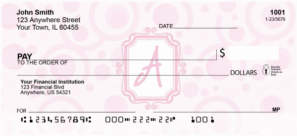 Bubbly Monogram A Personal Checks