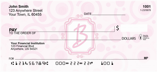 Bubbly Monogram B Personal Checks