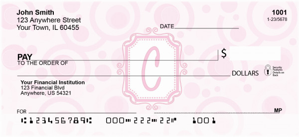 Bubbly Monogram C Personal Checks