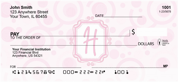 Bubbly Monogram H Personal Checks
