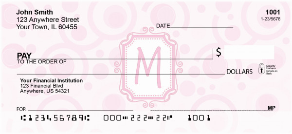 Bubbly Monogram M Personal Checks