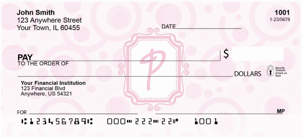 Bubbly Monogram P Personal Checks