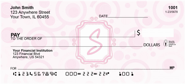 Bubbly Monogram S Personal Checks