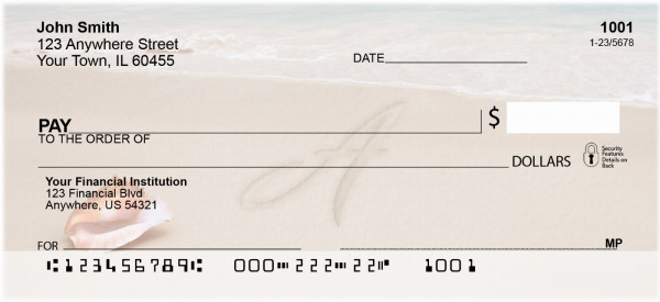 Sand Written Monogram 'A' Personal Checks