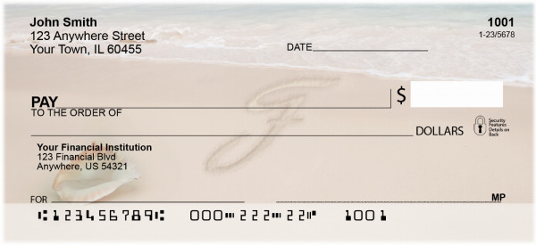 Sand Written Monogram 'F' Personal Checks