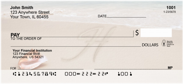 Sand Written Monogram 'H' Personal Checks