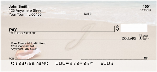 Sand Written Monogram 'I' Personal Checks
