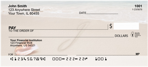 Sand Written Monogram 'J' Personal Checks