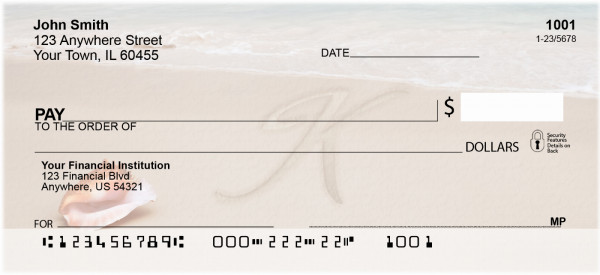 Sand Written Monogram 'K' Personal Checks