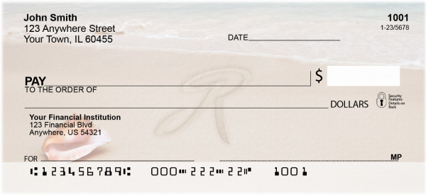 Sand Written Monogram 'R' Personal Checks