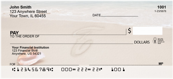 Sand Written Monogram 'T' Personal Checks