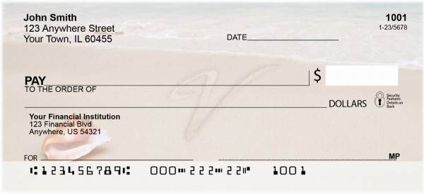 Sand Written Monogram 'V' Personal Checks