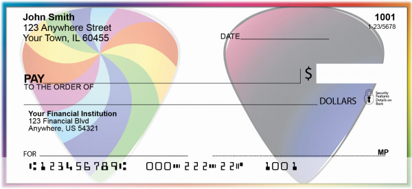 Psychedelic Guitar Pics Personal Checks