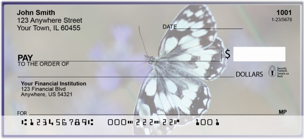 Lavender Blue Butterfly Personal Checks