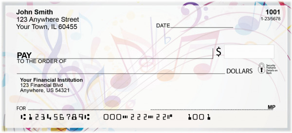 Colorful Music Notes Checks
