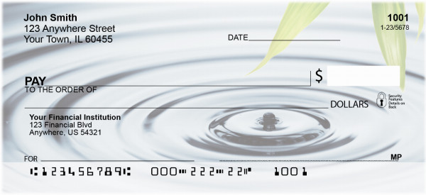 Bamboo & Water Droplet Personal Checks