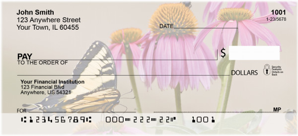 Brown Eyed Susans With Butterfly Personal Checks