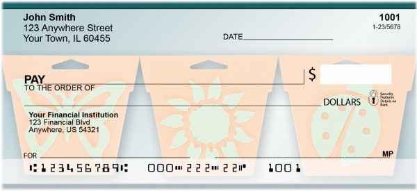 Insects On Flower Pot Personal Checks