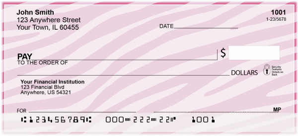 Zebra Pattern Personal Checks